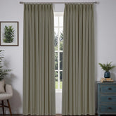 "Serene" Custom Heavyweight Linen Drape Pleated - Olive Green - Miulee